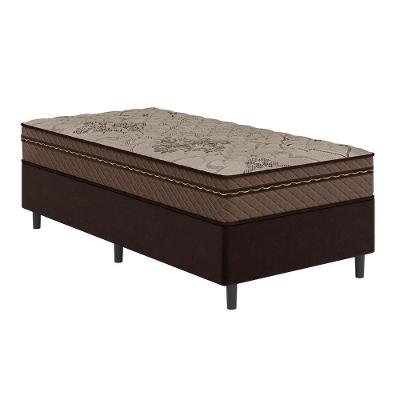Cama Box Solteiro Colchão Com Molas Ensacadas Tokio 88x188x63cm Marrom Umaflex Marrom