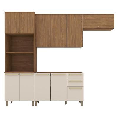 Cozinha Modulada Requinte 4 Peças Com Torre Quente 2 Fornos Nature/nature/areia - Móveis Henn Nature/nature/areia