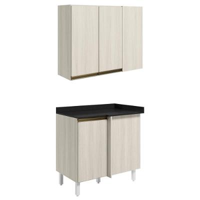 Armario E Balcao Canto Reto 89cm Mdf Kali Nicioli Bianco Toq
