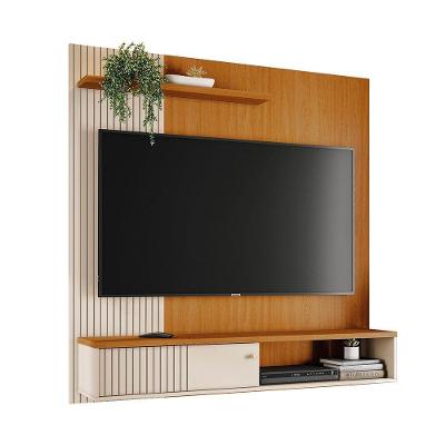 Painel Bancada Suspensa Para Tv 60 Polegadas Aurora - 7 Decor Cinamomo E Off White