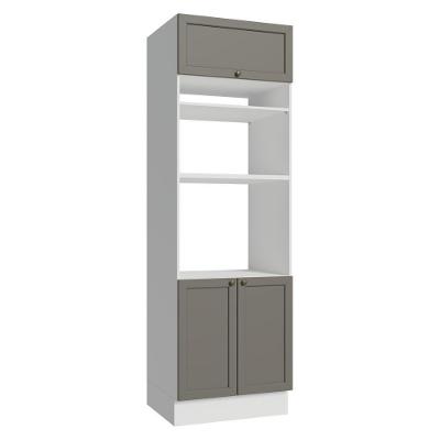 Torre Quente 70 Cm 3 Portas Branco/cinza Vik Madesa Branco/cinza