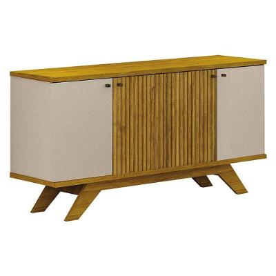 Buffet Ilhéus 4 Portas 1 Gaveta Freijó Decor Off White - Leifer Móveis