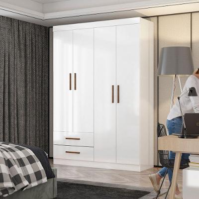 Guarda Roupa Casal Lu 4 Portas 2 Gavetas Carioca Móveis Branco