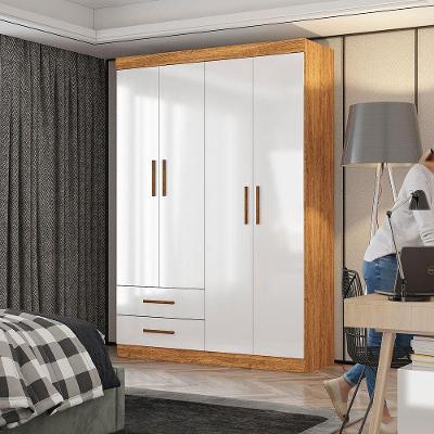 Guarda Roupa Casal Lu 4 Portas 2 Gavetas Carioca Móveis Cinamomo Branco