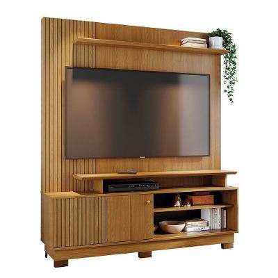 Combo Home Com Pés + Painel Para Tv 60 Polegadas Ares - 7 Decor Cumaru