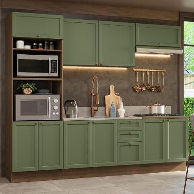 Armário De Cozinha Completa 270 Cm Rustic/verde Vik Madesa 01 Rustic/verde