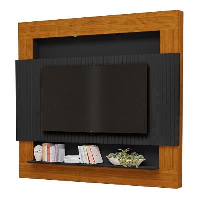 Painel Home Suspenso Riviera Ripado Preto-freijó Para Tv Até 75? - Móveis Luapa Preto-freijó