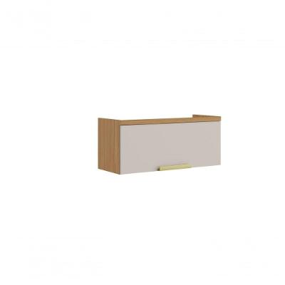 Armário Aéreo Horizontal De Cozinha 80cm 1 Porta New Porto - Itatiaia Freijó-off White