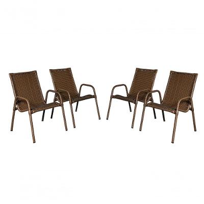 Kit 4 Cadeiras Ipanema Area Externa, Jardim Junco Envelhecido