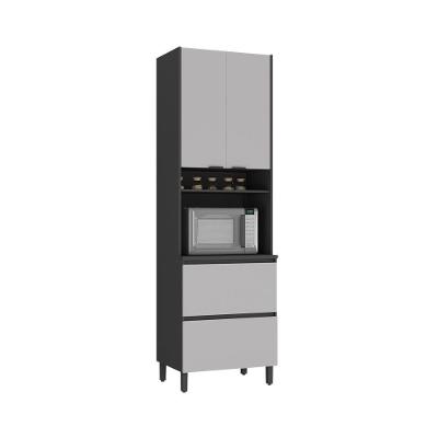 Paneleiro 3 Portas 1 Gaveta Nicho Forno 100% Mdf Lumina - Itatiaia Grafite/fendi