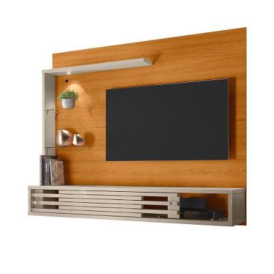 Painel Bancada Suspensa Para Tv 60 Polegadas Frizz Select - 7 Decor Cinamomo E Off White