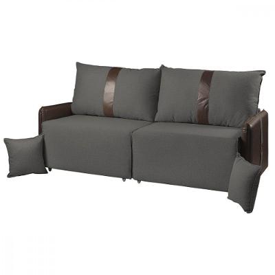 Sofá Para Sala Reclinavel Estofado Doux 200cm Veludo Chumbo Chumbo