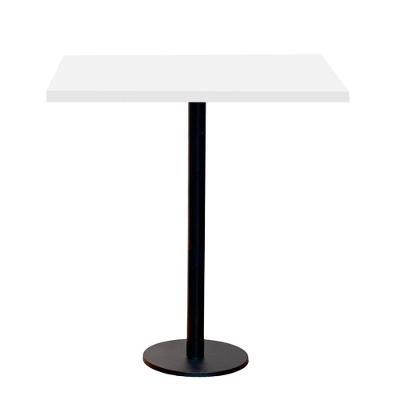 Mesa Pisa Beta Bistrô Fratini 107,50cm (a) Disco Redondo Preto Tampo Mdp Quadrado Branco 80cm (l)