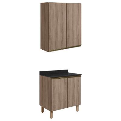 Armario Aereo Balcao 2 Portas 80cm Mdf Kali Nicioli Carvalho Toq