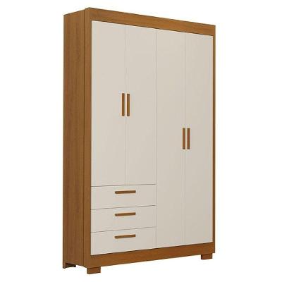 Guarda Roupa Infantil Zaki 4 Portas Areia Acetinado Savana - Reller