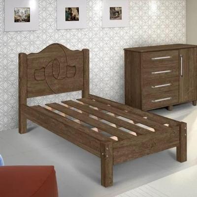 Cama Solteiro Siena 100% Mdf Com Sarrafo Em Madeira Carmolar Mocaccino