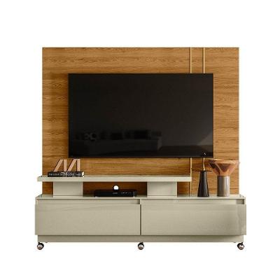 Combo Home Com Rodinhas + Painel Para Tv 60 Polegadas New Apolo - 7 Decor Cumaru E Opala