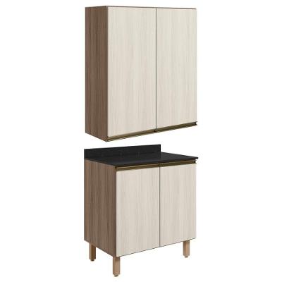 Armario Aereo Balcao 2 Portas 60cm Mdf Kali Nicioli Carvalho Toq Bianco Toq
