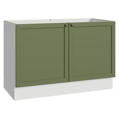 Balcão Gabinete De Pia 120 Cm (sem Tampo) Branco/verde Vik Madesa Branco/verde