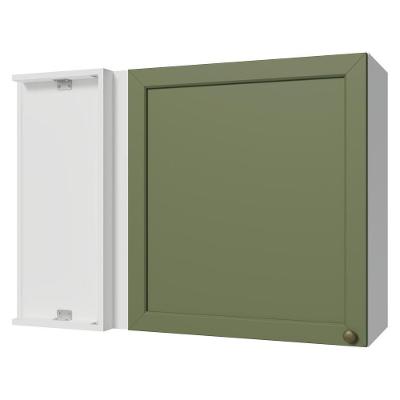Armário Aéreo De Canto 1 Porta Branco/verde Vik Madesa Branco/verde