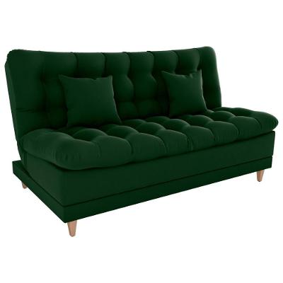 Sofa Cama 2 Lugares 185 Cm Duda Veludo Maserati Milani Store Verde
