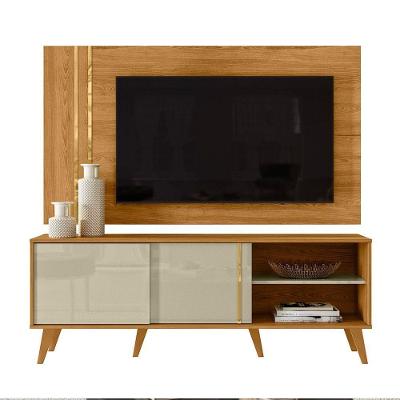 Combo Painel De Tv 60 Polegadas + Rack Cronos - 7 Decor Cumaru E Opala