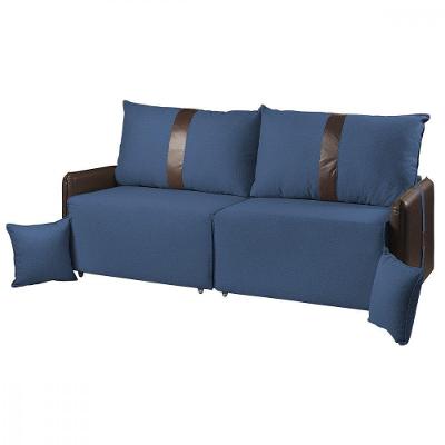 Sofá Para Sala Reclinavel Estofado Doux 200cm Veludo Azul Azul