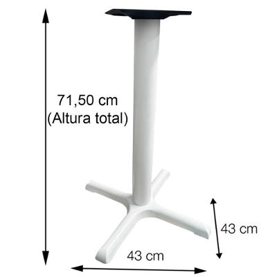 Mesa ômega Ferro Branco 74 Cm (alt) Base Em X Tampo Mdp Redondo Cinza 80 Cm (larg) X 2,50 Cm (alt)