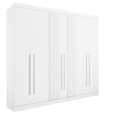 Guarda Roupa Casal 6 Portas 6 Gavetas - Da Vinci Plus Ripado-branco - Móveis D'doro
