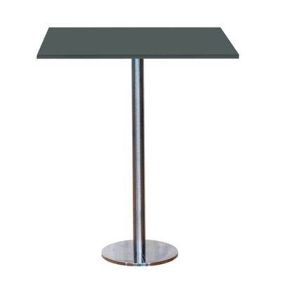Mesa Pisa Beta Bistrô Fratini 107,50cm (a) Disco Redondo Inox Tampo Mdp Quadrado Grafito 80cm (l)