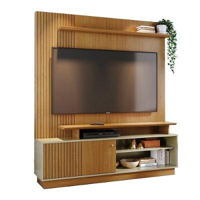 Combo Home + Painel Para Tv 60 Polegadas Ares - 7 Decor Cumaru E Opala