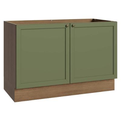 Balcão Gabinete De Pia 120 Cm (sem Tampo) Rustic/verde Vik Madesa Rustic/verde