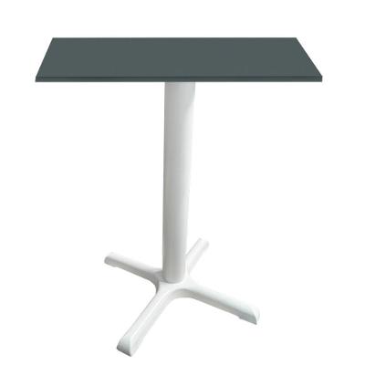 Mesa ômega Ferro Branco 74 Cm (alt) Base Em X Tampo Mdp Quadrado Grafito 80 Cm (larg) X 2,50cm (alt)