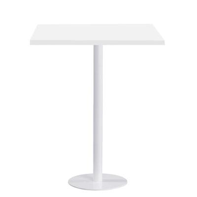 Mesa Pisa Beta Bistrô Fratini 107,50cm (a) Disco Redondo Branco Tampo Mdp Quadrado Branco 80cm (l)