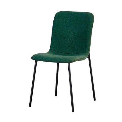 Kit 4 Cadeiras Celeste Rivatti 43 Cm (largura) Bouclé Verde Oliva E Base Em Aço Preto Pintada à Pó