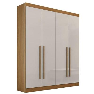 Guarda Roupa Solteiro 4 Portas 3 Gavetas - Da Vinci Plus-cinamomo-off White - Móveis D'doro
