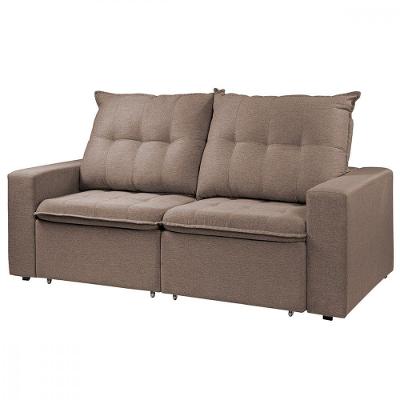Sofá Para Sala Reclinavel Estofado Berlim 200cm Veludo Casto Castor