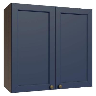 Armário Aéreo 70 Cm 2 Portas Rustic/azul Vik Madesa Rustic/azul