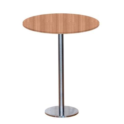 Mesa Pisa Beta Bistrô Fratini 107,50cm (a) Disco Redondo Inox Tampo Mdp Redondo Noce Nat 60cm (l)