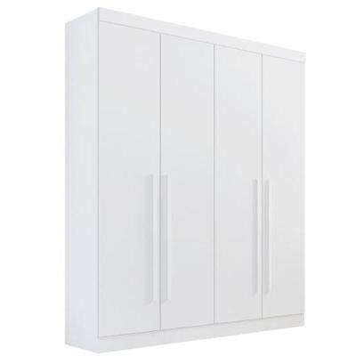 Guarda Roupa Solteiro 4 Portas 3 Gavetas - Da Vinci Plus-branco - Móveis D'doro