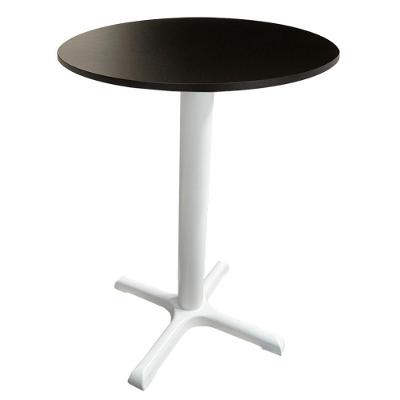 Mesa ômega Ferro Branco 74 Cm (alt) Base Em X Tampo Mdp Redondo Preto 60 Cm (larg) X 2,50 Cm (alt)