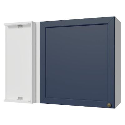 Armário Aéreo De Canto 1 Porta Branco/azul Vik Madesa Branco/azul