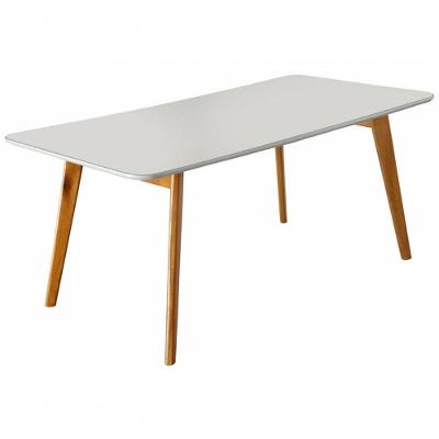 Mesa De Jantar Com Vidro Madeira Maciça - Slim-1,80x0,90m - Móveis Mundial