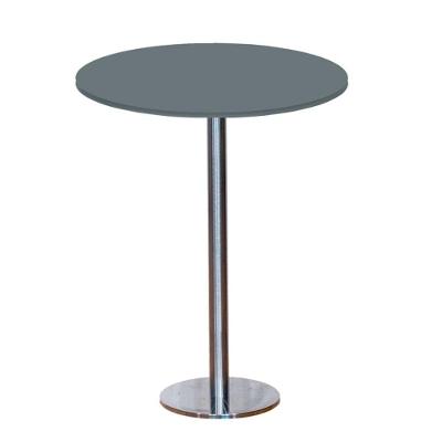 Mesa Pisa Beta Bistrô Fratini 107,50cm (a) Disco Redondo Inox Tampo Mdp Redondo Grafito 80cm (l)