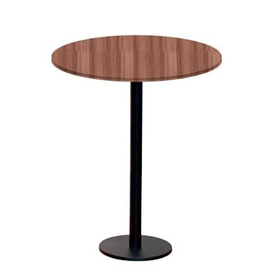 Mesa Pisa Beta Bistrô Fratini 107,50cm (a) Disco Redondo Preto Tampo Mdp Redondo Walnut 70cm (l)