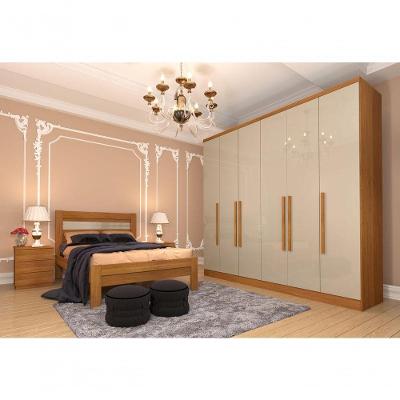 Guarda Roupa Casal Grande 6 Portas 2,39m - Veneza-cinamomo-off White - Tcil Móveis