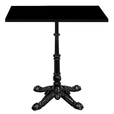 Base De Mesa Apus Em Ferro Preto 75 Cm (alt) Tampo Mdp Quadrado Preto 80 Cm (larg) X 2,5cm (alt)