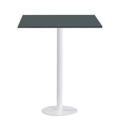 Mesa Pisa Beta Bistrô Fratini 107,50cm (a) Disco Redondo Branco Tampo Mdp Quadrado Grafito 70cm (l)