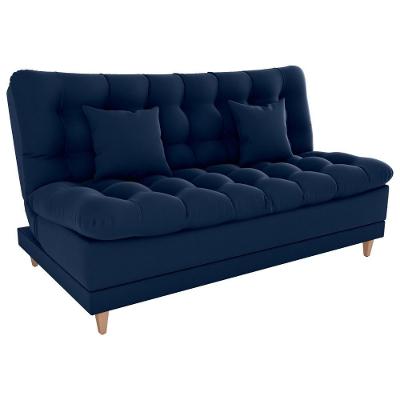 Sofa Cama 2 Lugares 185 Cm Duda Veludo Maserati Milani Store Azul