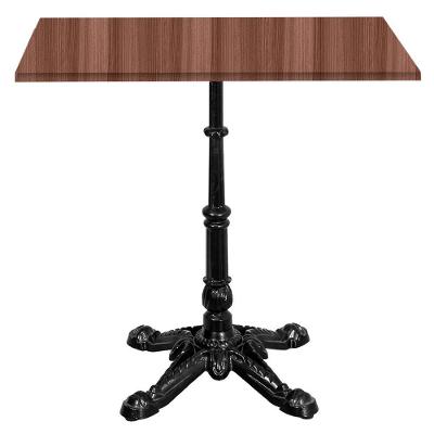 Base De Mesa Apus Em Ferro Preto 75 Cm (alt) Tampo Mdp Quadrado Walnut 80 Cm (larg) X 2,5 Cm (alt)